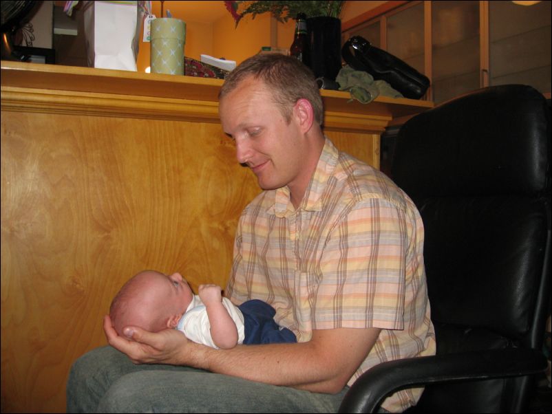 Aaron holding Owen